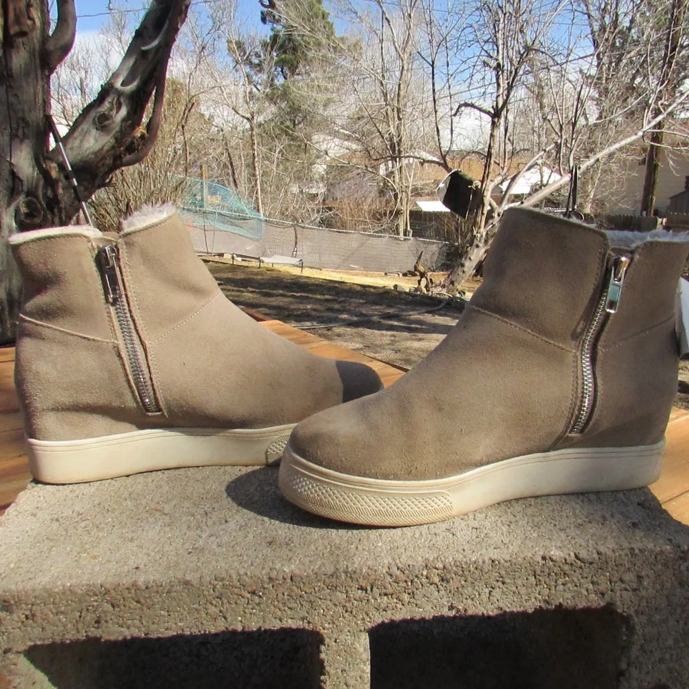 Wanda Taupe Suede Wedge Sneakers by Steve Madden - Picture 4 of 8